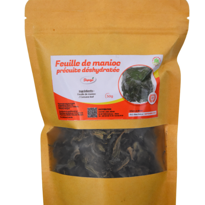 Feuille de manioc précuite déshydratée